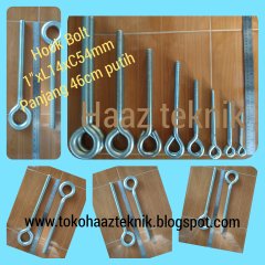 HOOK BOLT 1"XL14XC54mm putih
