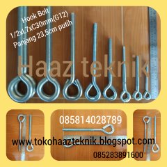 HOOK BOLT 1/2XL7XC30mm putih